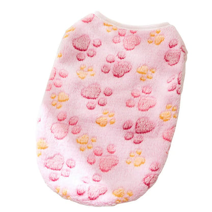 Printed Clothing for Small Cats Dogs Warm Soft Fleece Costume Clothes Outfits Pet Dog Cat Coat Jackets