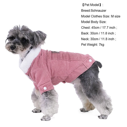 Winter Dog Clothes Thickened Lamb Velvet Puppy Outfit Hooded Soft Fleece Warm Jacket for Small Middle Dog Cat Coat With D-ring