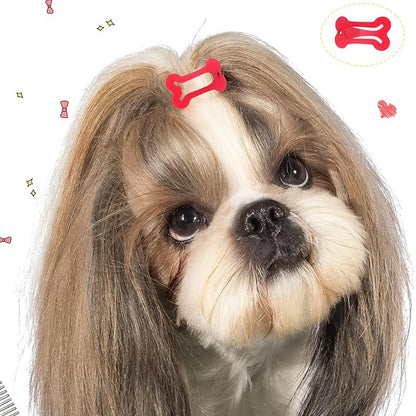 5PCS Pet Cat Dog Hair Clip Bone Shape Solid Color Pet Hairpin Cute Puppy Hair Clip Pet Grooming Accessories For Dogs