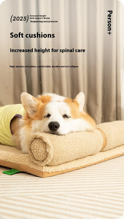 Four Seasons Dog Cat Bed Orthopedic Memory Foam Machine Washable Removable Cover All Season Comfort Mat for Small Medium Large