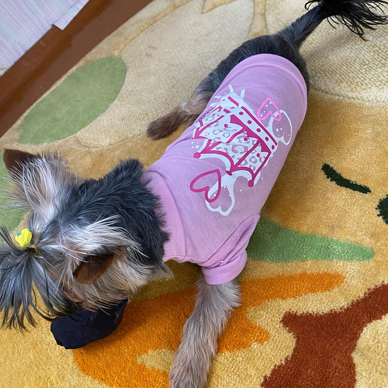 the TINYTAIL COTTON SHIRT - Cheap Cotton Puppy Dog T-Shirt for Small Dogs, Hot Sale Print Pet Clothes, Yorkshire, Pomeranian, Pug, Cat Shirts