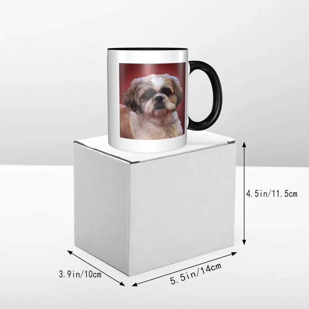 Shih Tzu Dog Mug Funny Ceramic Coffee Cups Tea Mugs Milk Cup Drinkware Gifts for Friends