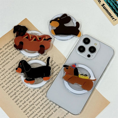 Cute Dachshund Dog Magnetic Holder Grip Tok Griptok Phone Stand Holder Support For iPhone For Pad Magsafe Smart Tok