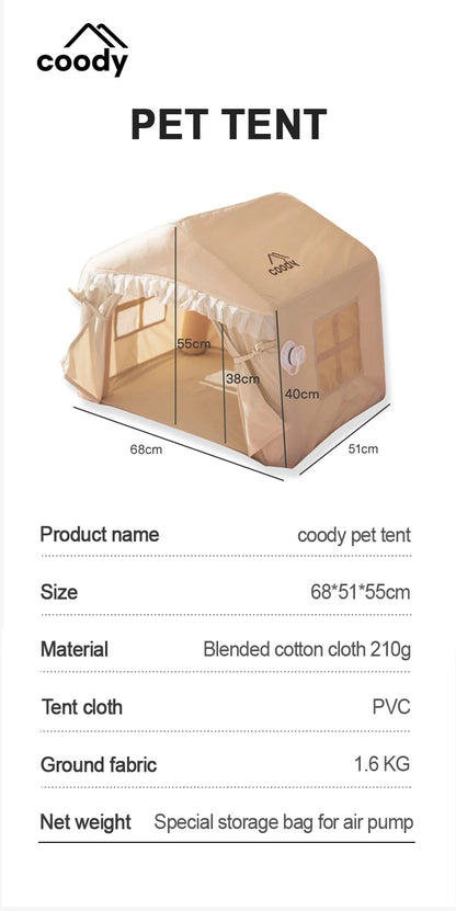 Outdoor Camping Pet Tent Waterproof Breathable Warm Inflatable Portable Small and Medium Dog Cat Nest