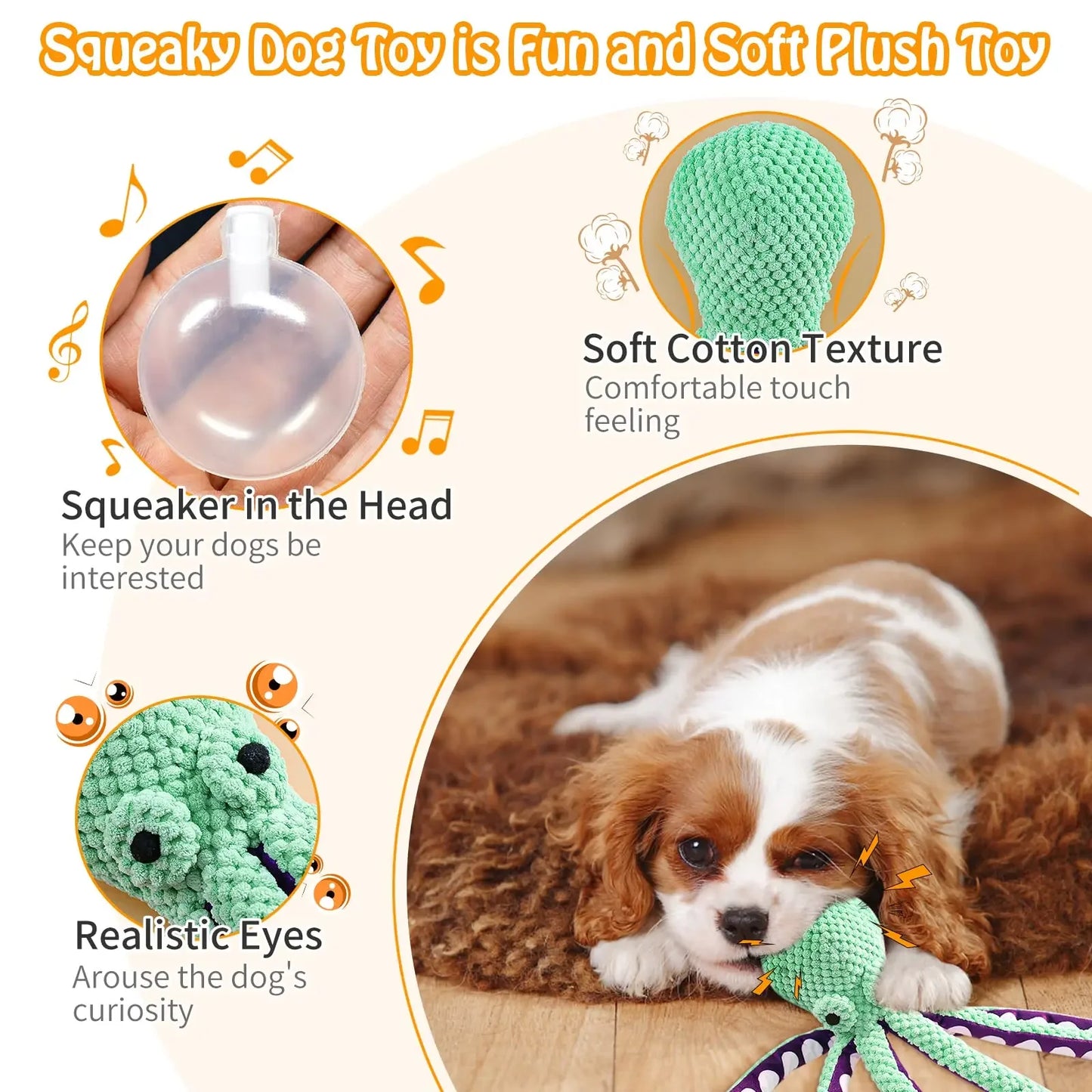 the TIDAL TOOTH CHEW TOY - Pet Plush Toy, Cat/Dog Voice Octopus Shell Puzzle Toy, Bite Resistant Interactive Pet Dog Teeth Cleaning Chew Toy, Pet Supplies