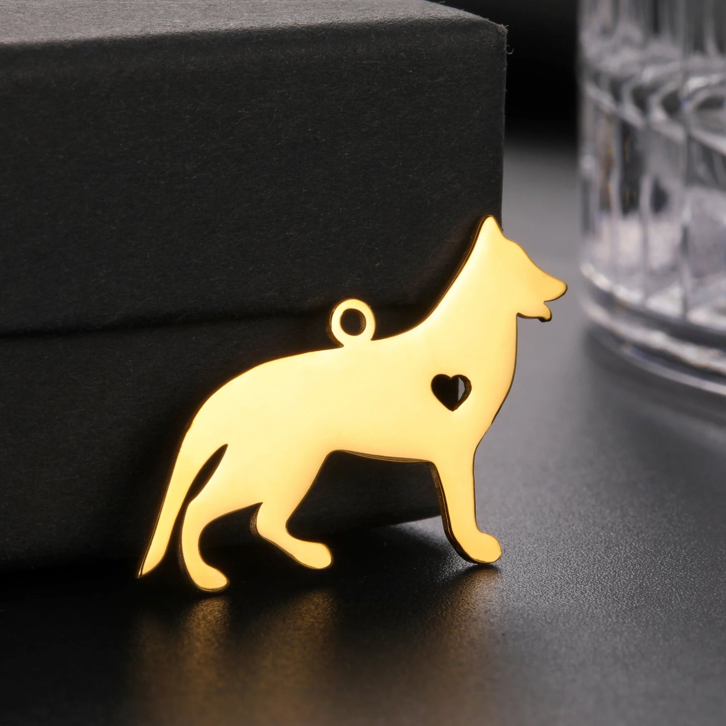 5 pieces/batch Cute Sausage Dog Wolf Pendant Stainless Steel DIY Earrings Bracelet Jewelry Fashion Jewelry Making