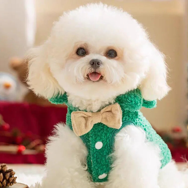 the CHRISTMAS CLOAK - Funny Dog/Cat Christmas Cloak Costume, Cute Cat Cloak, Puppy/Kitten Cape Christmas Tree Costumes, Plush Winter Pet Outfit, Photo Props