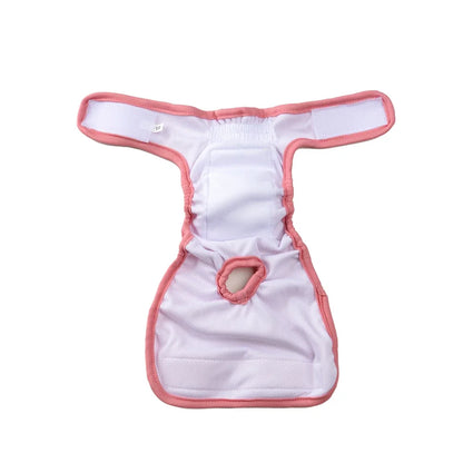3pcs Female Dog Diapers Washable Reusable Doggie Puppy Nappies Physiological Pants Cute Adjustable Pet Sanitary Panties Short