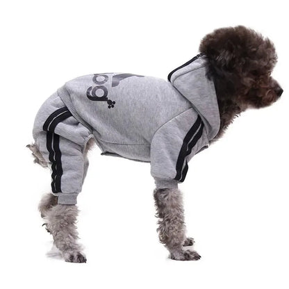4 Legs Sweatshirt Fashion Stripes Puppy Clothes Soft Warm Pullover Dog Winter Jumpsuit Dog Hoodies for Small Medium Dogs Cats