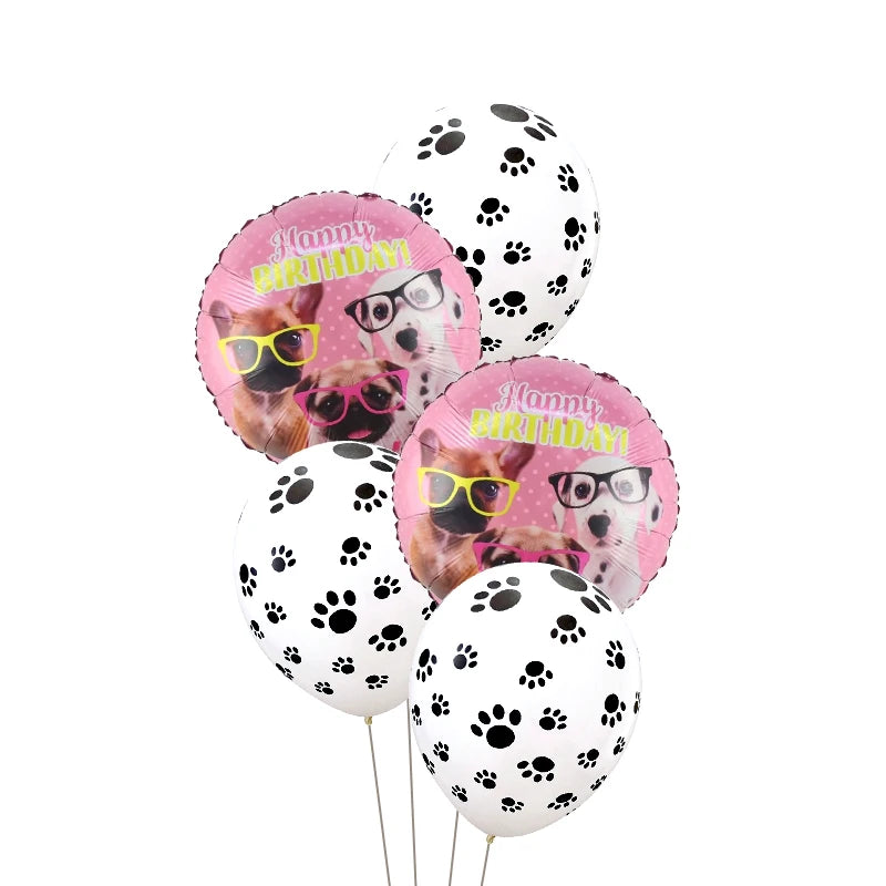 Pet Cat Dog Paw Balloon Blue Pink Animal Party Helium Globes Baby Shower Kids Birthday Favor Party Decoration