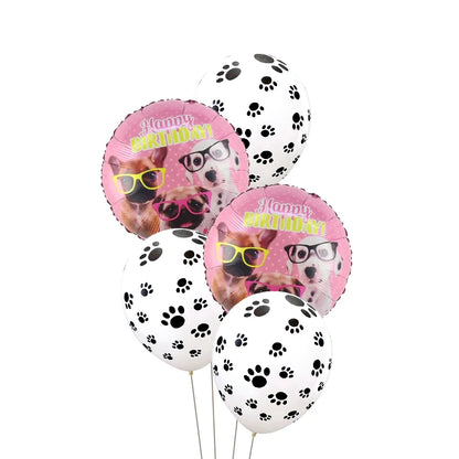 Pet Cat Dog Paw Balloon Blue Pink Animal Party Helium Globes Baby Shower Kids Birthday Favor Party Decoration