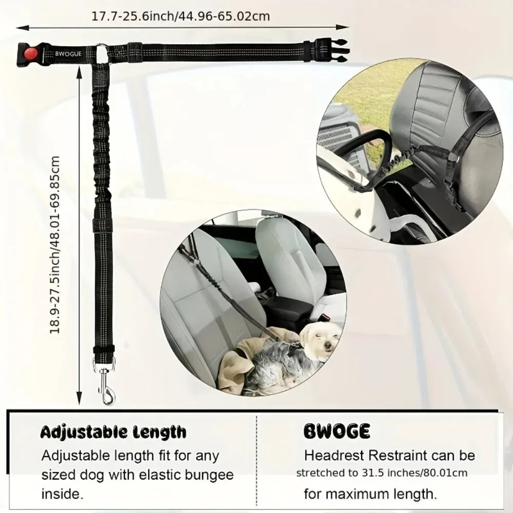 Reflective 2 In 1 Pet Car Backseat Belt Durable Nylon Safety Adjustable Dog Leash for Small Large Dogs Fashion Pet Car Supplies