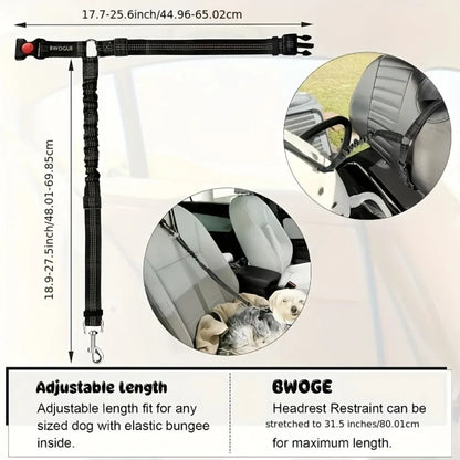 Reflective 2 In 1 Pet Car Backseat Belt Durable Nylon Safety Adjustable Dog Leash for Small Large Dogs Fashion Pet Car Supplies