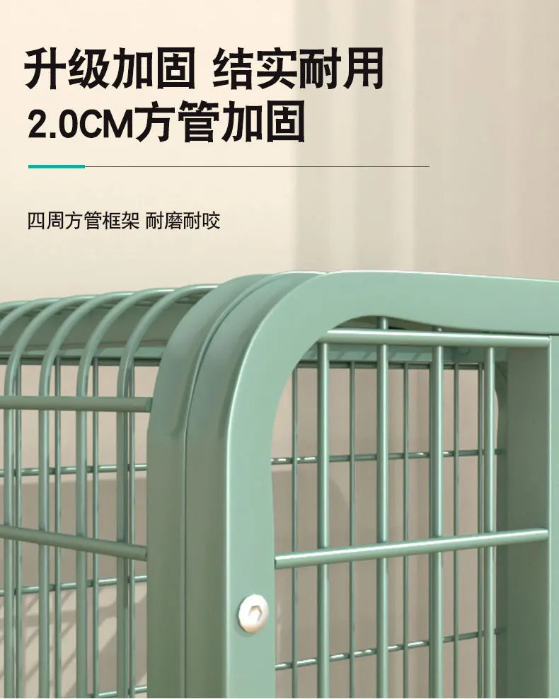 Heavy Duty Dog Cage Large Medium Pet Cage with Toilet Full Square Tube Indoor Dog House