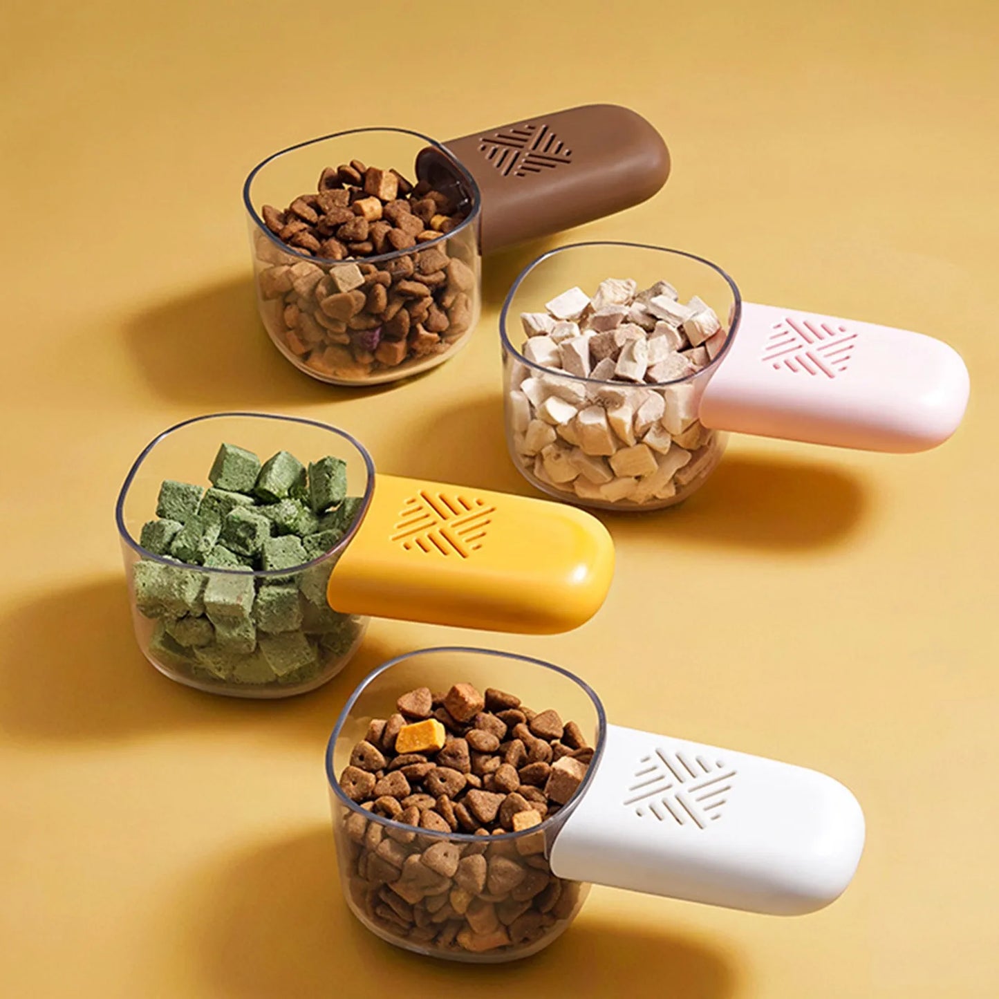 Pet Food Cup For Dog Cat Feeding Bowl Kitchen Scale Spoon Measuring Scoop Cup Portable With Scale Feeding Transparent Supplies