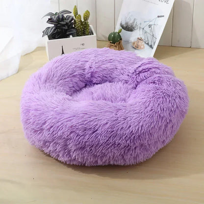Round  Dogs Bed Cat Bed House Kennel Pet Mats Soft Long Plush Mat Pet Warm Basket Cushion Cats House Sofa Machine Wash Kennel