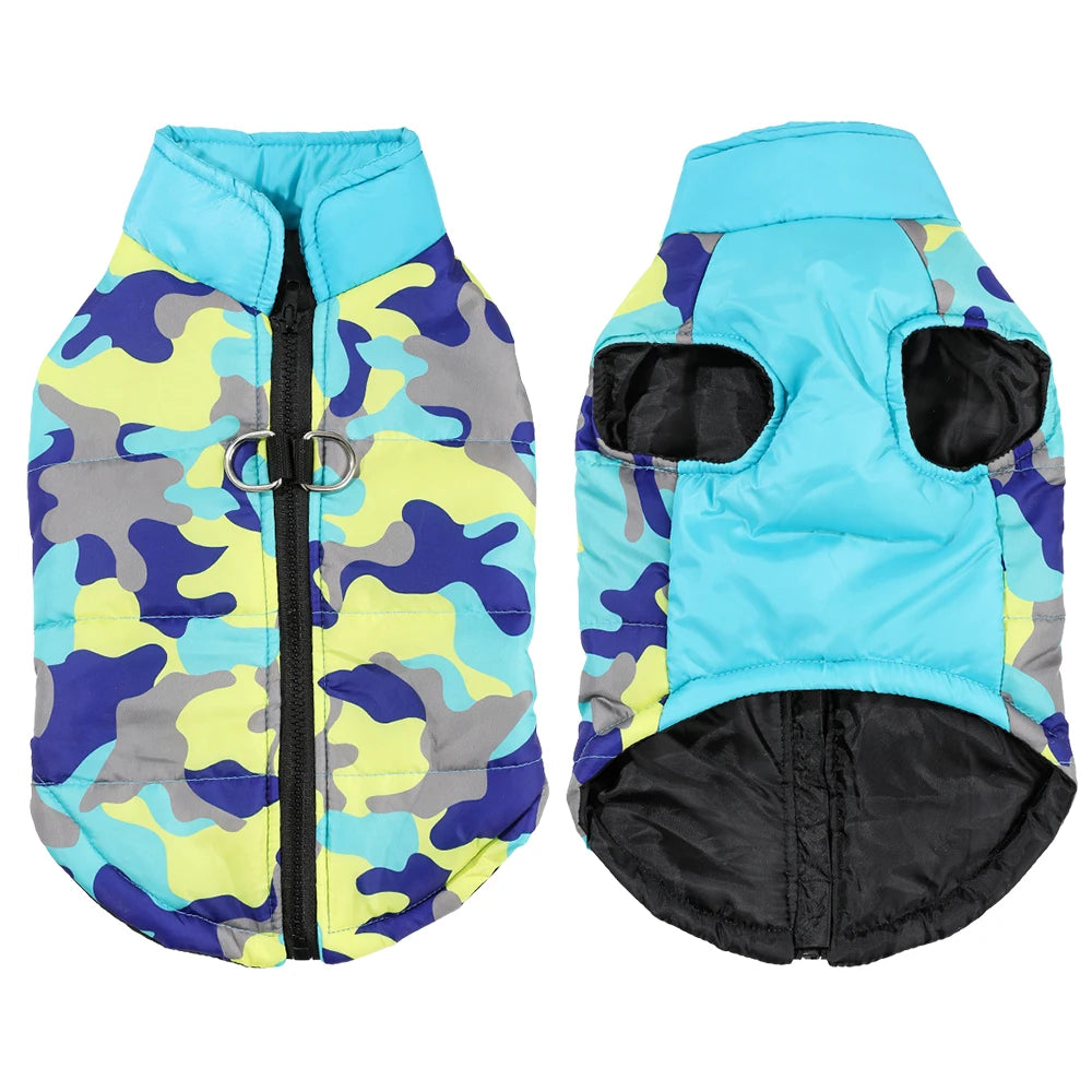 Camouflage Print Pet Dog Jacket Coat for Small Dogs Cats Autumn Winter Warm Zipper Puppy Clothes Yorkies Chihuahua Pug Costume