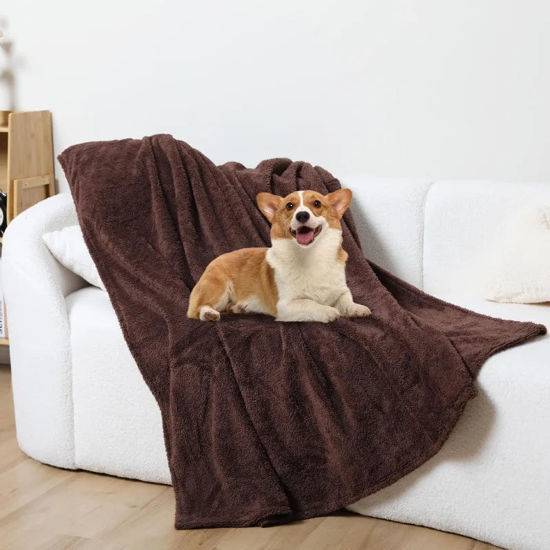 Thickened Warm Solid Color Pet Blanket All Seasons Cat Blanket Soft and Comfortable Waterproof Kennel Blanket Pet Supplies
