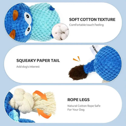 Dog Squeaky  Toys for Medium Large Dogs Plush Puppy Big Dog Chew Toys With Rope Animals Shape Dog Accessories Pets Supplies