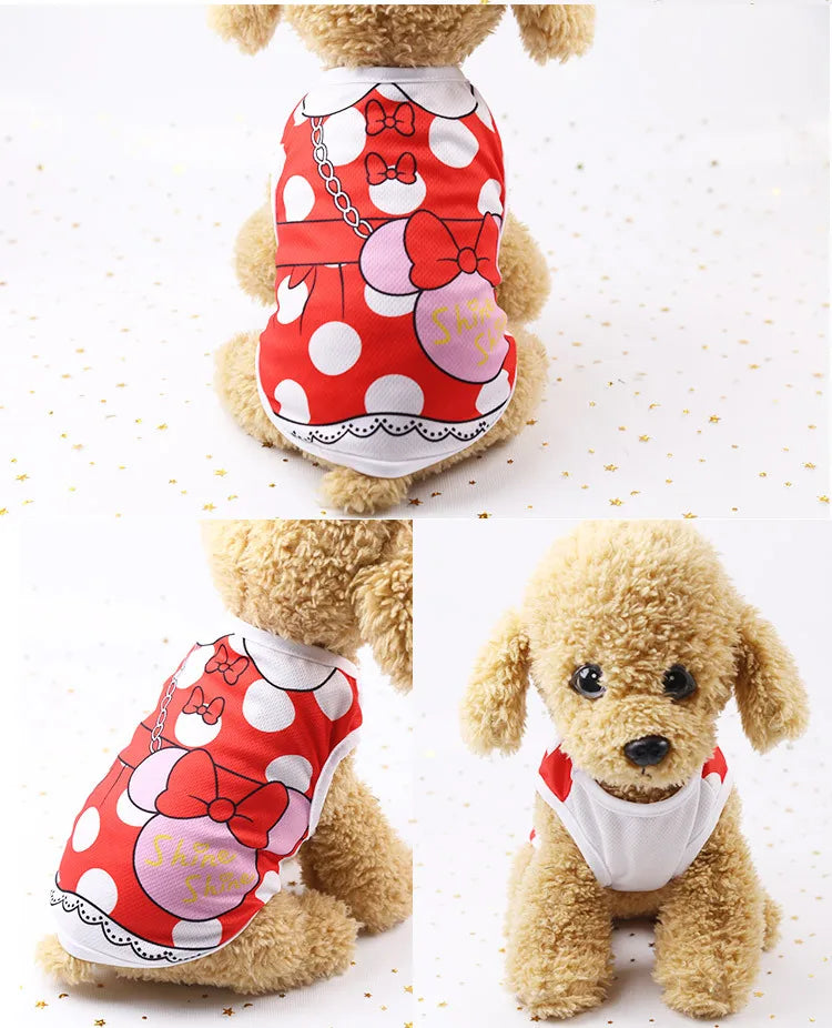 Pet Dog Clothes Cartoon Clothing Puppy Dogs Soft Vests Summer Shirt Casual T-Shirt for Small Pet Supplies