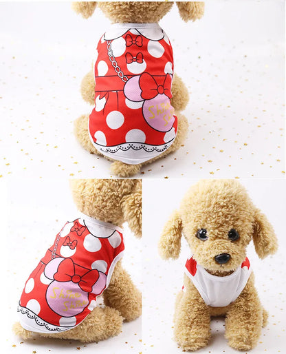 Pet Dog Clothes Cartoon Clothing Puppy Dogs Soft Vests Summer Shirt Casual T-Shirt for Small Pet Supplies
