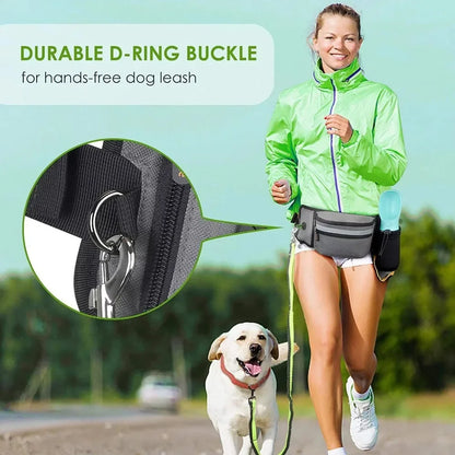 the TREAT & TRAIL - Dog Training Walking Bag Hand Free Treat Pouch, Running Waist Bag, Pet Puppy Train Snack Feeder Pocket, Dog Bowls Water Cup Bags