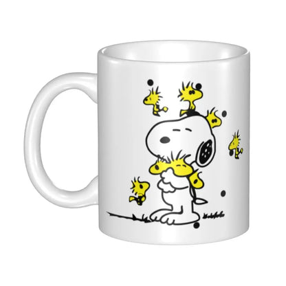 Manga Snoopy Woodstock Cartoon Dog Coffee Mug DIY Customized Ceramic Tea Milk Mug