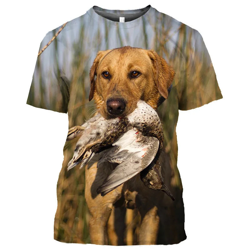 the DUCK HUNTER - Dog Camouflage Hunting T-Shirts Animal 3D Print Men Streetwear Short Sleeve T Shirt Oversized Harajuku Y2k Top Tees Man Clothing