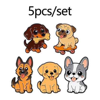 Cute Animals Dogs Cats Enamel Pins Cartoon Frogs Brooch Lapel Pin Badge on Backpack Clothing Accessories Fashion Jewelry Gifts