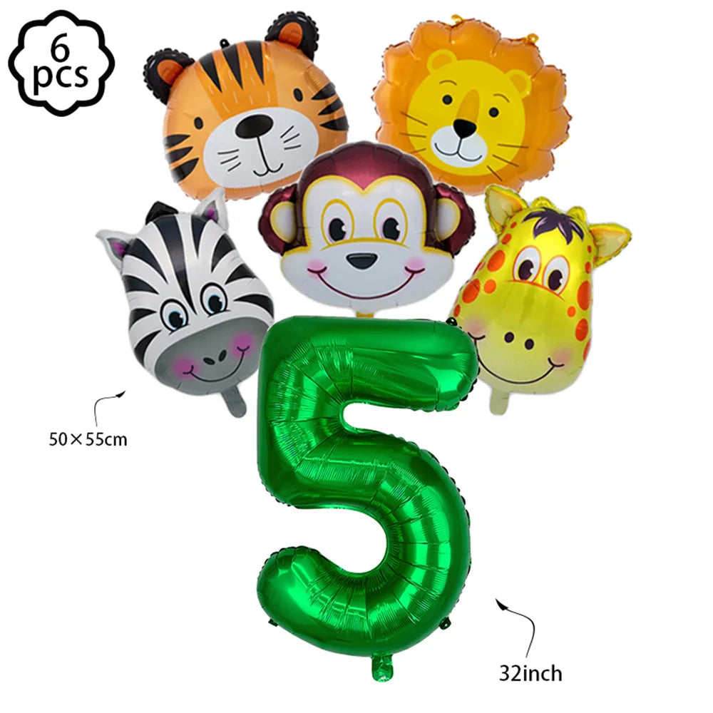 Jungle party Banner Garland Hanging swirls decor Jungle Wild One Birthday decor Safari Jungle Animals Birthday Party Decoration