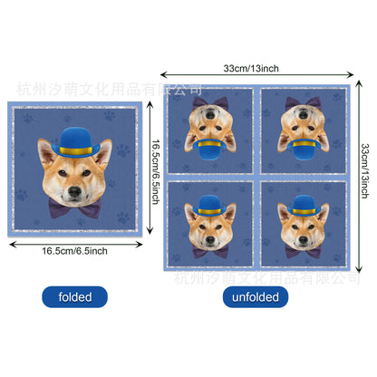 20pcs Cartoon Dog Disposable Napkins Dog Decoration Paw Prints Dog Themed Kids Birthday Party Baby Bath Decoration Supplies