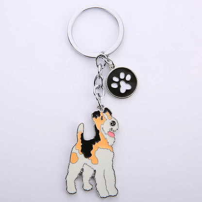 Pet dog car keychain pendant creative metal accessories key ring holiday gifts