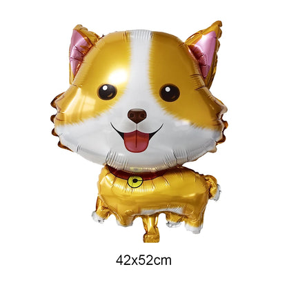 Dog Balloon Corgi Husky Puppy Foil Balloon Dog Paw Ballon Paw Print Balloons Dog Balloon for Puppy Birthday Decorations Supplies