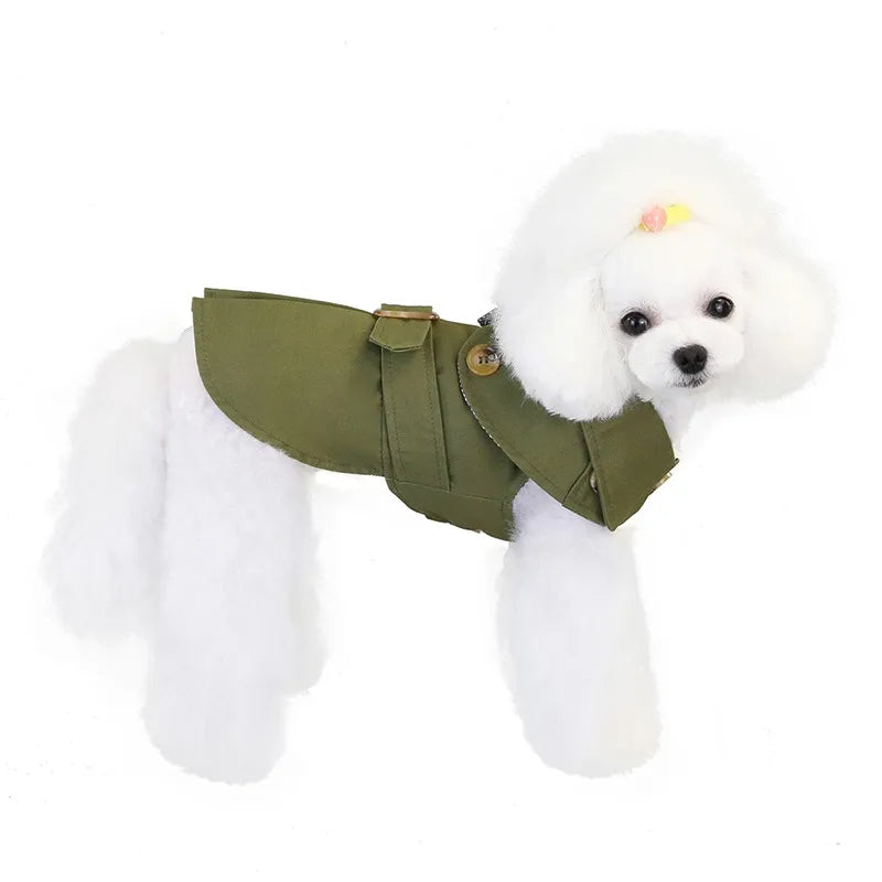 Dog Coat Trench Pet Jacket Autumn Winter Dog Clothes for Small Dogs Yorkie Belt Decor Puppy Cat Costume Poodle Chihuahua Outfits