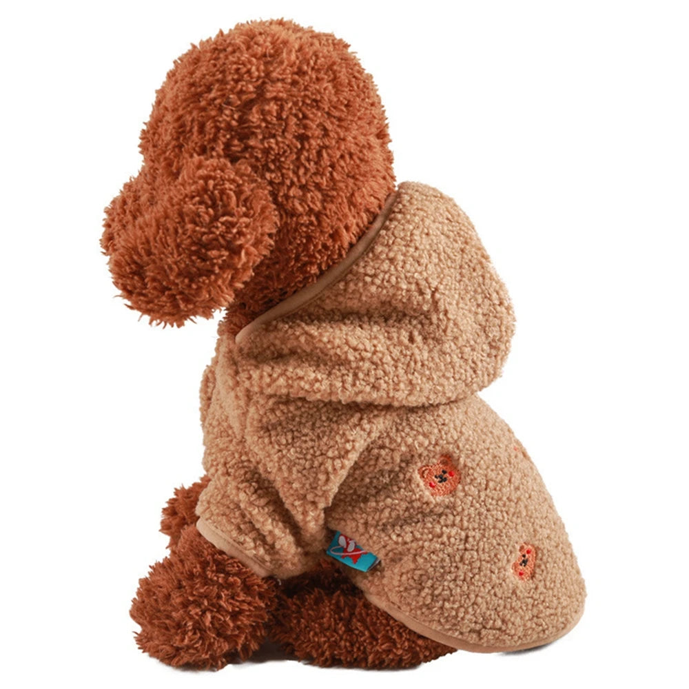 Winter Warm Pet Lamb Velvet Hoodie Clothes Comfortable Dog Coat Suitable Small Dogs Pet Outfits Chihuahua Clothing