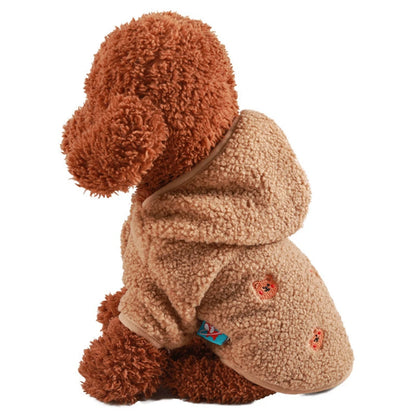 Winter Warm Pet Lamb Velvet Hoodie Clothes Comfortable Dog Coat Suitable Small Dogs Pet Outfits Chihuahua Clothing