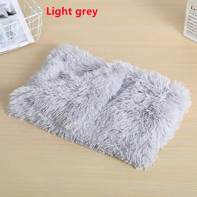 Fluffy Mat Long Plush Pet Blanket Cat Sleeping Mats Puppy Winter Warm Thin Kennel Cushion Soft Covers for Large Dogs Mattress
