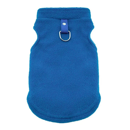 Pet Fleece Vest with Soft and Warm Fleece Sleeveless Design Unconstrained Forelimbs Autumn and Winter Warm Pet Clothing
