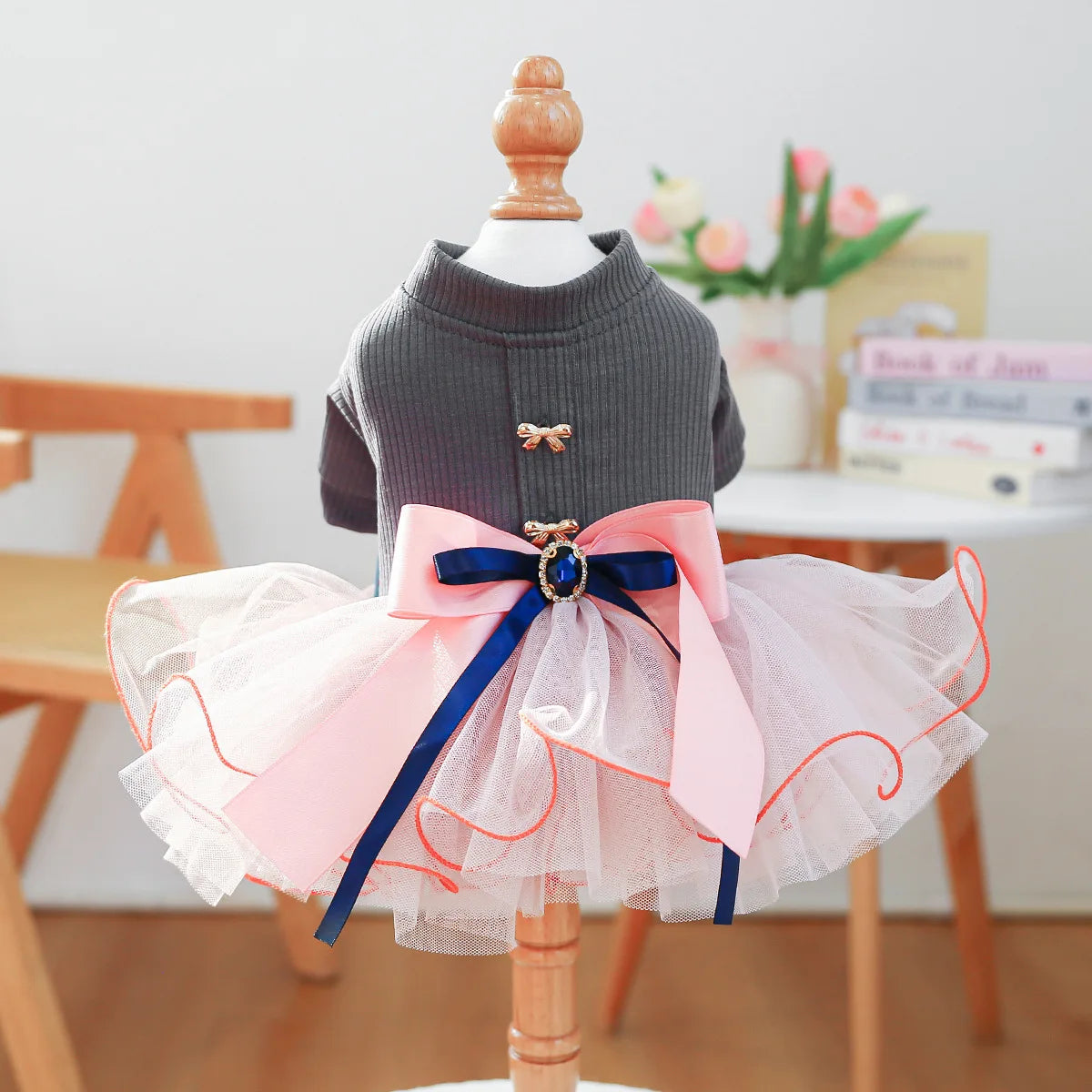 Fancy Bowtie Pet Dress For Dogs Spring Summer Puppy One Piece Apparel Girl Female Luxury  Formal Cat Wear Yorkshire Terrier Item