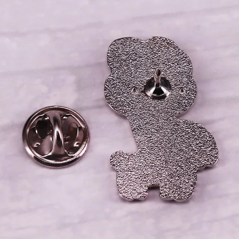 Vivi Dog with Balloons Enamel Pin Mini Puppy Bichon Frise Cute Dog Pet Brooch Badge