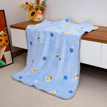 Pet Blanket Soft Flannel Dog Blanket Warm Comfortable Pet Bed Sheet Mat Cartoon Cute Cat Dog Sleeping Blanket Pet Supplies