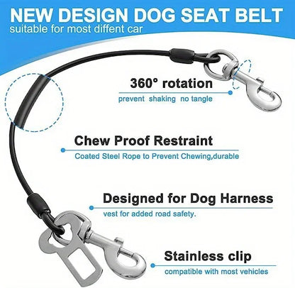 1Pc Chew-Proof Dog Car Harness Durable,Comfy & Secure Seat Belt for Small/Medium Dogs-A Pet Travel Essential