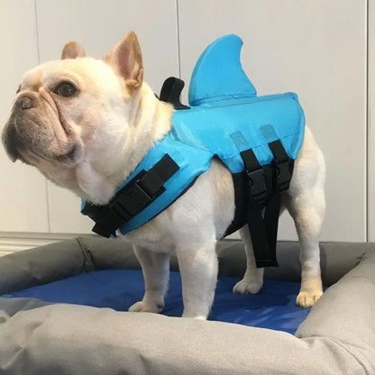 Dog Life Jacket Shark Fin Puppy Life Jacket Adjustable Dog Swimming Safety Jacket with Handle Dog Surfing Vest