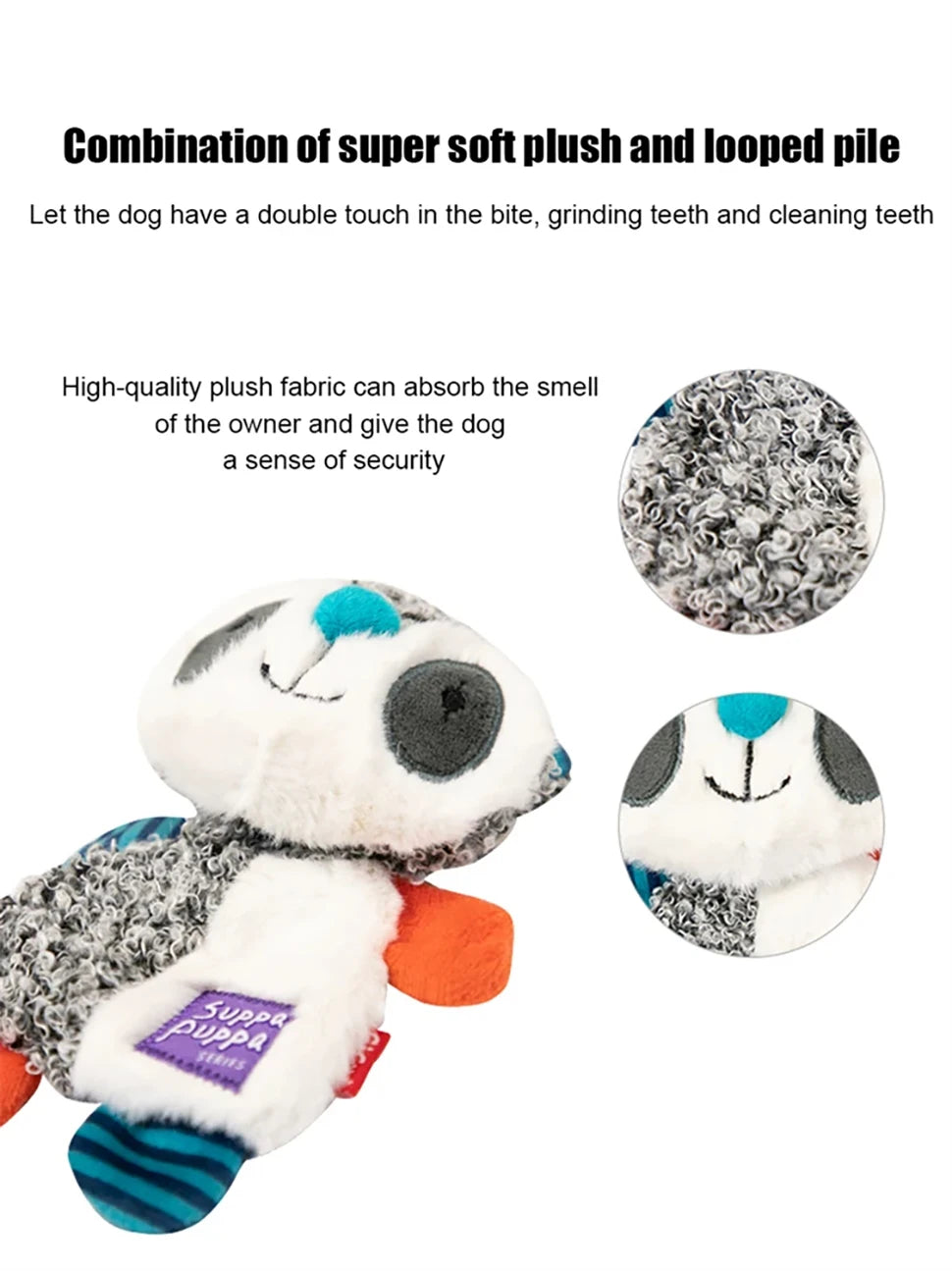 Gigwi Suppa Puppa Series Dog Toy Rattle Paper Teeth Sound Plush teeth cleaning dog bite resistant toy raccoon/Lion/fox Washable