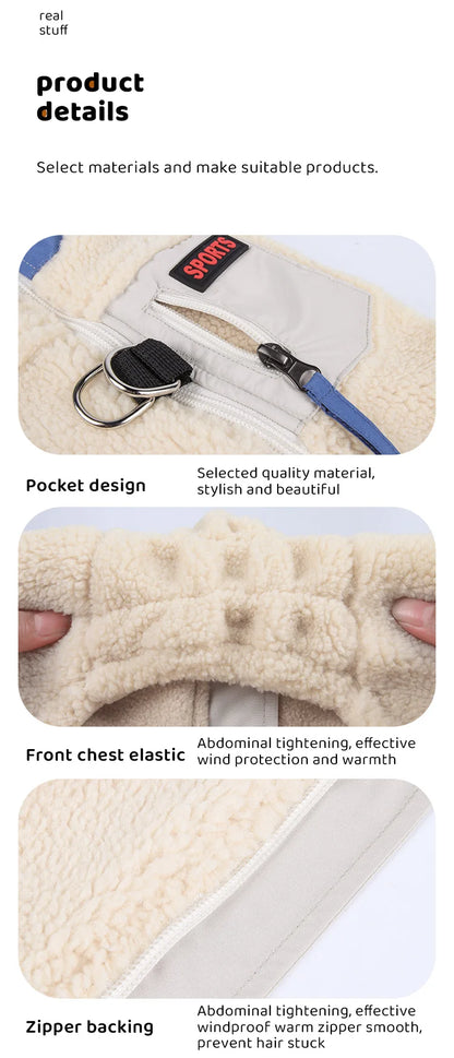 Warm Fleece Pet Clothes for Small Medium Dogs Vest with D ring Puppy Outfits French Bulldog Yorkies Poodle Costumes Pug Coats