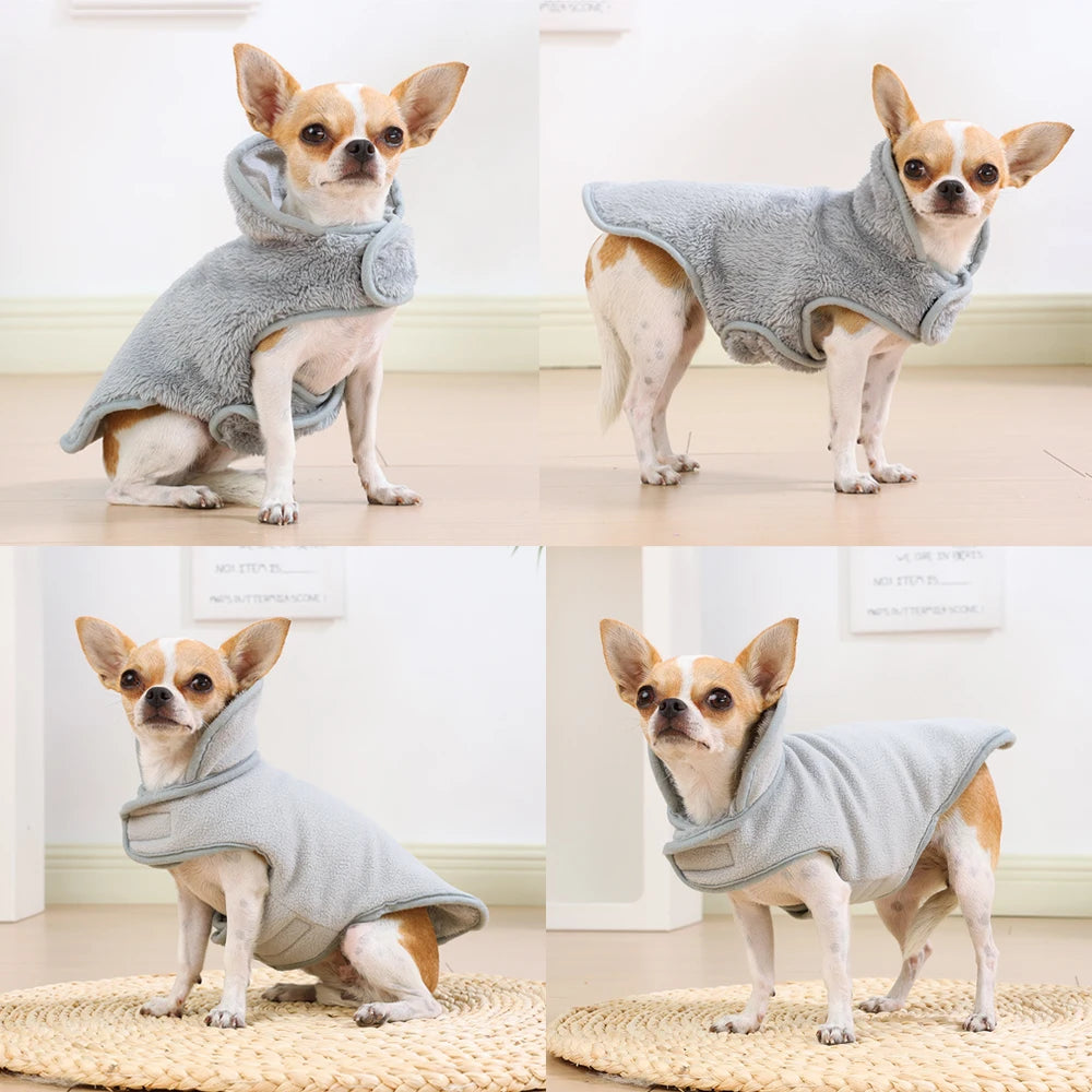 Winter Warm Dog Jacket Sweater For Small Medium Dogs Cats Reversible Fleece Puppy Pedded Clothes Coat Chihuahua Yorkie Costume