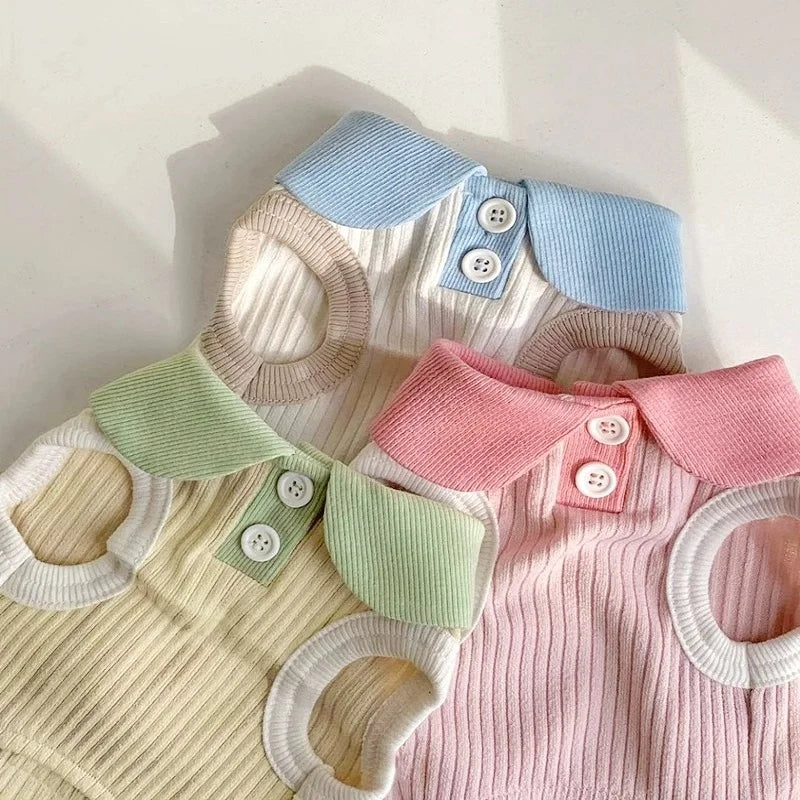 Summer Pet Dog Polo Shirt Breathable Dog Clothes Fashion Puppy Vest Cute Solid Cat Shirt Soft Pet Costumes Chihuahua Dog Clothes