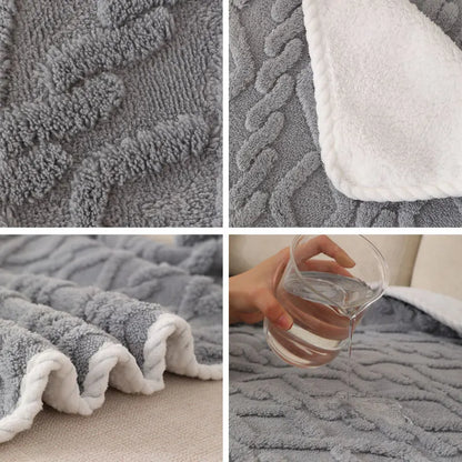 Solid Color Pet Blanket Cozy Pet Plush Blanket Thick Waterproof Bed Throw for Winter Machine Washable Sleeping Quilt for Dogs