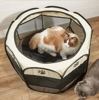 Folding Pet Tent Dog House Camping Accessories Pet Cage Octagonal Cage Fence Outdoor Playpen Puppy Shelter