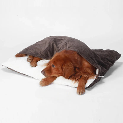 Winter Warm Pet Bed Washable - Bite-Resistant Dogs Kennel Removable Puppy Sofa Cushion Plush Cat Mat for Large Pet Sleeping Bag